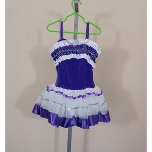 Curtain Call Costumes Purple White Ballet Dance Tutu Unitard Child Size Medium